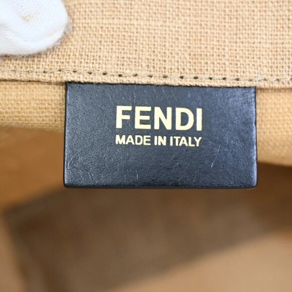 FENDI Logo Baguette Silhouette Tote Hand Bag Canvas Leather Brown Italy 68KA638 - Picture 12 of 15